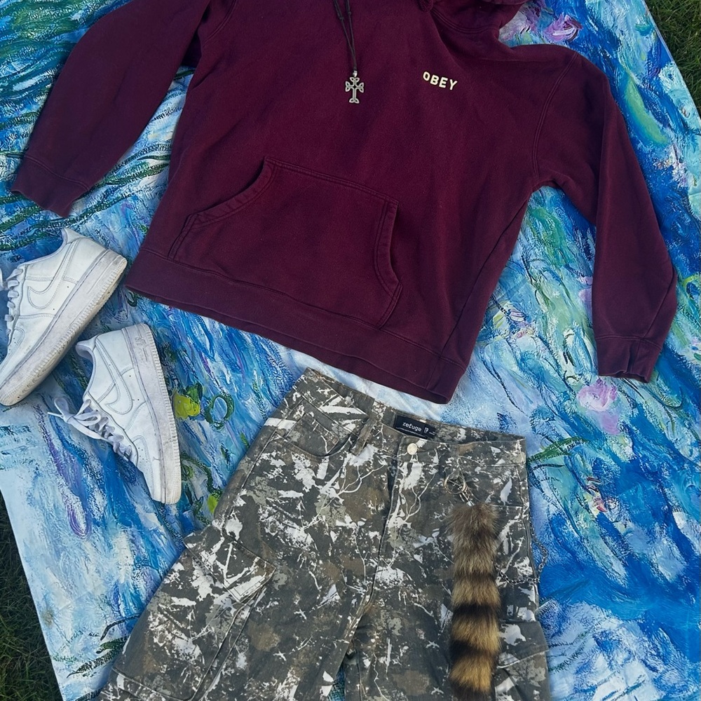 OBEY Burgundy Hoodie